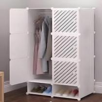 Armário Organizador Modular 6 Portas Branco Guarda-Roupa Sapateira Estante Arara Cabideiro Vintage