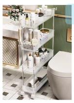 Armário Organizador Multiuso Com 4 Camadas Com Rodinhas Cozinha Banheiro Quarto /cor única