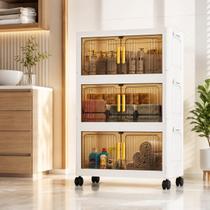 Armário Organizador Multiuso Modular e Dobrável 55 cm com Rodízios 360 e Portas Magnéticas Armário Organizador Multiuso Modular e Dobrável 55 cm com Rodízios 360 e Portas Magnéticas