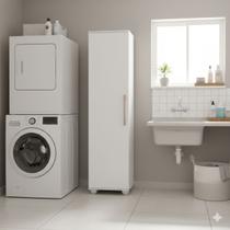 Armário Organizador Multiuso Para Lavanderia/Cozinha 1 Porta 4 Prateleiras Sofia Branco - JA