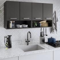 Armário Organizador Para Cozinha 4 Portas Parede Aereo Cozinha Suspenso Multiuso MoveisBonatto Armário Organizador Para Cozinha 4 Portas Parede Aereo Cozinha Suspenso Multiuso MoveisBonatto