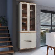 Armário Paneleiro 2 Portas 2 Gavetas Vidro Fume Isabelle Armário Paneleiro 2 Portas 2 Gavetas Vidro Fume Isabelle