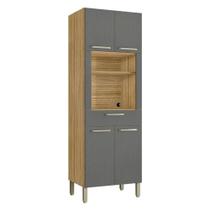 Armário Paneleiro Ametista Micro-ondas 1 Gaveta Freijó Gris - Kits Paraná Armário Paneleiro Ametista Micro-ondas 1 Gaveta Freijó Gris - Kits Paraná