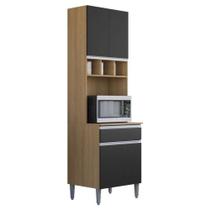 Armário Paneleiro Duplo Andréia Amendoa Preto - Ajl