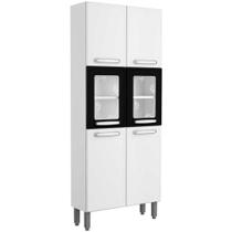 Armário Paneleiro Duplo Bertolini com vidro Evidence Aço 6 portas - Branco/Preto Armário Paneleiro Duplo Bertolini com vidro Evidence Aço 6 portas - Branco/Preto