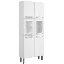 Armário Paneleiro Duplo Bertolini com vidro Evidence Aço 6 portas - Branco