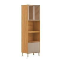 Armário Paneleiro Duplo Forno Plena 94574 4 Portas Com Vidro Reflecta Cinamon Nude Prime Tx - Demóbile Armário Paneleiro Duplo Forno Plena 94574 4 Portas Com Vidro Reflecta Cinamon Nude Prime Tx - Demóbile