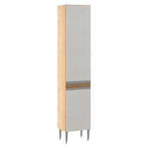 Armário Paneleiro para Cozinha com 2 Portas 40 x 202 Cm Sabrina MDP Branco Avelã 0466 MENU