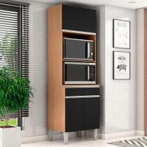 Armário Paneleiro Torre Quente 2 Fornos Ambiente Andréia Amêndoa Preto - Ajl Armário Paneleiro Torre Quente 2 Fornos Ambiente Andréia Amêndoa Preto - Ajl