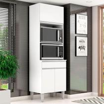 Armário Paneleiro Torre Quente 2 Fornos Ambiente Andréia Branco Brilho - Ajl