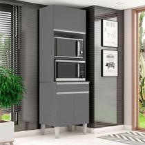 Armário Paneleiro Torre Quente 2 Fornos Ambiente Andréia Cinza Fosco - Ajl