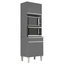 Armário Paneleiro Torre Quente 2 Fornos Andréia Cinza Fosco - Ajl