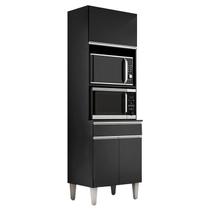 Armário Paneleiro Torre Quente 2 Fornos Andréia Preto Fosco - AJL