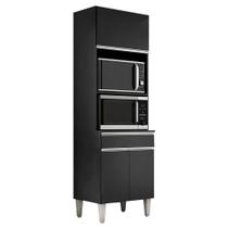 Armário Paneleiro Torre Quente 2 Fornos Andréia Preto Fosco - Ajl Armário Paneleiro Torre Quente 2 Fornos Andréia Preto Fosco - Ajl