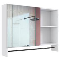 Armario Para Banheiro 01 Porta Com Espelho 80cm Branco PRODDY Armario Para Banheiro 01 Porta Com Espelho 80cm Branco PRODDY