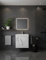 Armário Para Banheiro 40Cm Mdf Com Cuba - Veneto Branco