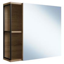Armario Para Banheiro 60 cm Com Espelho Preto Mell P1015 PP