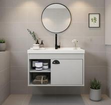 Armário Para Banheiro 60Cm Mdf Com Cuba - Monza Lineo