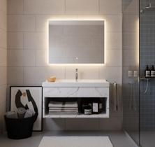 Armário Para Banheiro 60Cm Mdf Com Cuba - Zoff Branco