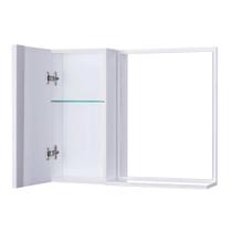 Armário para Banheiro com Espelho Branco Barra Vertical