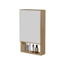 Armário para Banheiro com Espelho Tebas Carvalho 34cm