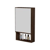 Armário para Banheiro com Espelho Tebas Nogal 34cm