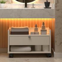 Armário Para Banheiro Com Pés Nicho E Gaveta Prisma - JM3 - JM3 MÓVEIS Armário Para Banheiro Com Pés Nicho E Gaveta Prisma - JM3 - JM3 MÓVEIS