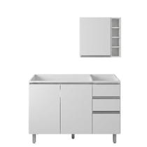 Armário para Banheiro Evidence 3 Peças sem Porta sem Prateleira MDP e MDF 120CM Branco Armário para Banheiro Evidence 3 Peças sem Porta sem Prateleira MDP e MDF 120CM Branco
