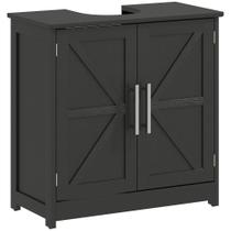 Armário para banheiro HOMCOM para pia de coluna 60 x 30 x 60 cm preto