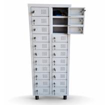 Armário para Celular 20 Portas em Aço com Chave 122x43x28 cm Armário para Celular 20 Portas em Aço com Chave 122x43x28 cm