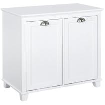 Armário para Cesto de Roupa HOMCOM com Duplo Compartimento Inclinável 76x40x70cm