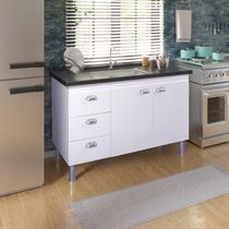 Armário para Cozinha 114 Cm 2 Portas 3 Gavetas São Luis Armário para Cozinha 114 Cm 2 Portas 3 Gavetas São Luis