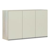 Armário Para Cozinha 120cm 3 Portas Lis Legno Crema C/Kash Armário Para Cozinha 120cm 3 Portas Lis Legno Crema C/Kash