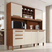 Armário para Cozinha 6 Portas 2 Gavetas Luna Plus Yescasa Cinamomo/Off Arenas Armário para Cozinha 6 Portas 2 Gavetas Luna Plus Yescasa Cinamomo/Off Arenas