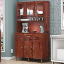 Armário para Cozinha 6 Portas 3 Gavetas Madeira Maciça Castanho 46 - Lanes Armário para Cozinha 6 Portas 3 Gavetas Madeira Maciça Castanho 46 - Lanes