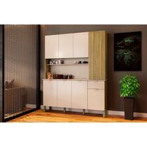 Armário para Cozinha 8 Portas 1 Gaveta Slow Bege/Freijó/Vanilla/Cp-Riscatto Armário para Cozinha 8 Portas 1 Gaveta Slow Bege/Freijó/Vanilla/Cp-Riscatto
