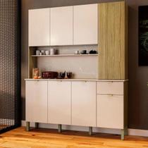 Armário para Cozinha 8 Portas Riscatto Aroa Freijó Vanilla