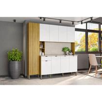 Armário para Cozinha 9 Portas 1 Gaveta Pulse Branco/Freijó/Artico/Cp-Riscatto Armário para Cozinha 9 Portas 1 Gaveta Pulse Branco/Freijó/Artico/Cp-Riscatto