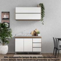 Armário para Cozinha Balcão de Pia 1,20 com aéreos 3pc CJ30-015 Semplicitá Móveis Armário para Cozinha Balcão de Pia 1,20 com aéreos 3pc CJ30-015 Semplicitá Móveis