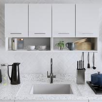 Armário Para Cozinha com 4 Portas Parede Aereo Cozinha Suspenso Multiuso Moveis Bonatto