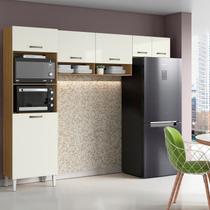Armário para Cozinha Compacta 3 Peças com Torre Quente Aéreos 6 Portas Sem Balcão Atenas
