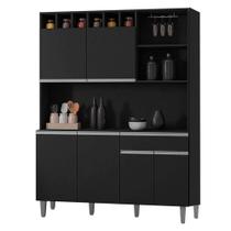 Armário Para Cozinha Kit Alice Preto Fosco - Ajl Armário Para Cozinha Kit Alice Preto Fosco - Ajl