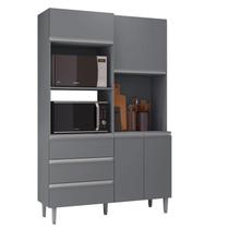 Armário para Cozinha Kit Livia 120 cm Cinza Fosco - AJL Armário para Cozinha Kit Livia 120 cm Cinza Fosco - AJL