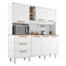 Armário para Cozinha Kit Max 181 cm 6 Portas 3 Gavetas Branco Fosco Brilho - Zanzini Armário para Cozinha Kit Max 181 cm 6 Portas 3 Gavetas Branco Fosco Brilho - Zanzini