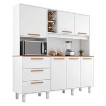 Armário para Cozinha Kit Max 181 cm 6 Portas 3 Gavetas Branco Fosco Brilho - Zanzini