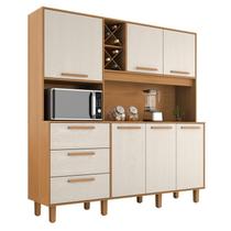 Armário para Cozinha Kit Max 181 cm 6 Portas 3 Gavetas Cinamomo Areia Fosco - Zanzini Armário para Cozinha Kit Max 181 cm 6 Portas 3 Gavetas Cinamomo Areia Fosco - Zanzini