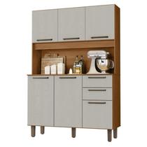 Armário para Cozinha Kit Pop 120 cm 6 Portas 2 Gavetas Cinamomo Areia Fosco - Zanzini Armário para Cozinha Kit Pop 120 cm 6 Portas 2 Gavetas Cinamomo Areia Fosco - Zanzini