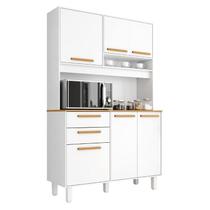 Armário para Cozinha Kit Prime 120 cm 6 Portas 2 Gavetas Branco Fosco Brilho - Zanzini Armário para Cozinha Kit Prime 120 cm 6 Portas 2 Gavetas Branco Fosco Brilho - Zanzini