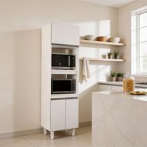 Armário para Cozinha Torre Quente Ruth Branco 56cm com Nichos para Forno e Microondas L06 Armário para Cozinha Torre Quente Ruth Branco 56cm com Nichos para Forno e Microondas L06