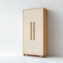 Armario para Escritório 194,4x93cm Laundry Branco/Marrome/Off White